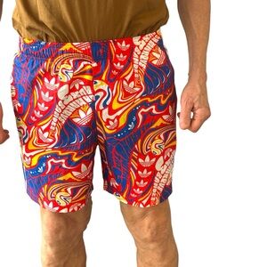 AdidasMen’s Multicolored Graphic 3-Stripes Shorts